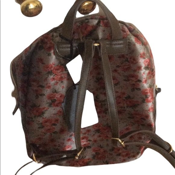 Super cute Grey Velvet Floral Backpack main image 7